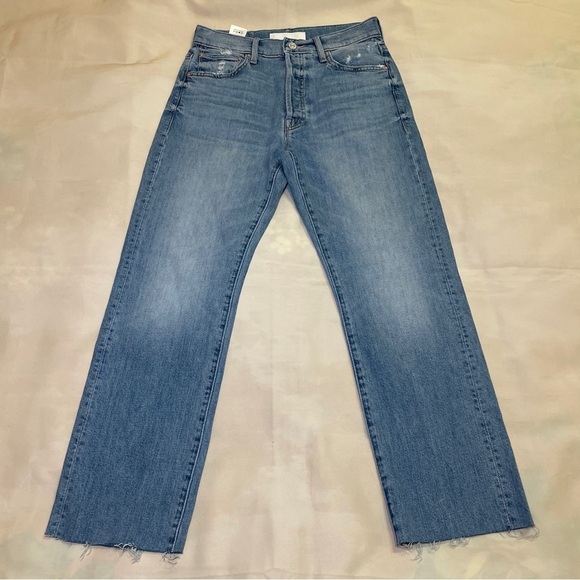 MOTHER- High Waisted Hiker Hover Jeans Light Wash Slay It With Flowers Size 26 - Picture 3 of 10